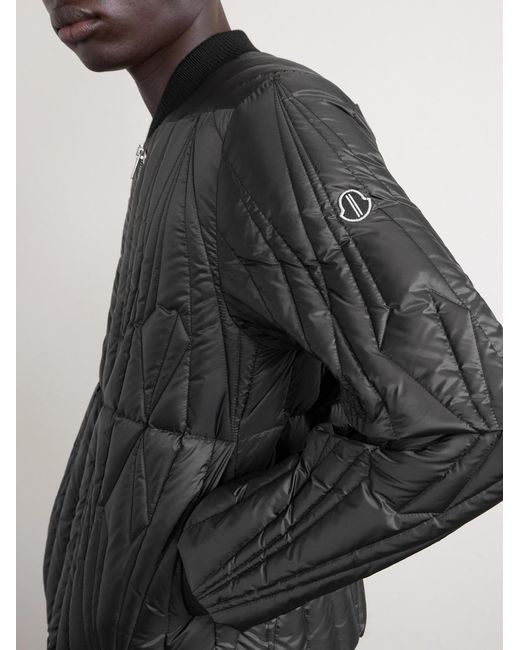 Rick Owens Black Moncler Logo-appliquéd Quilted Shell Down Jacket for men