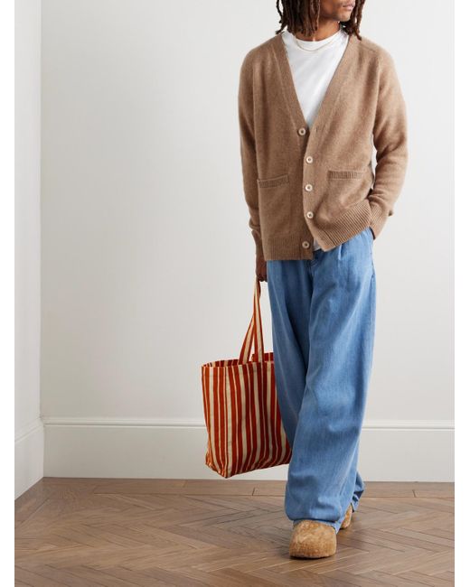 The Elder Statesman Natural Cashmere Cardigan for men