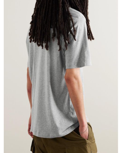 Adidas Originals Gray Essentials Logo-embroidered Cotton-jersey T-shirt for men