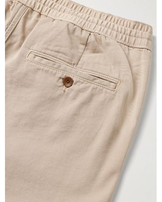 Mr P. Natural Edward Straight-Leg Organic Cotton-Twill Drawstring Trousers for men