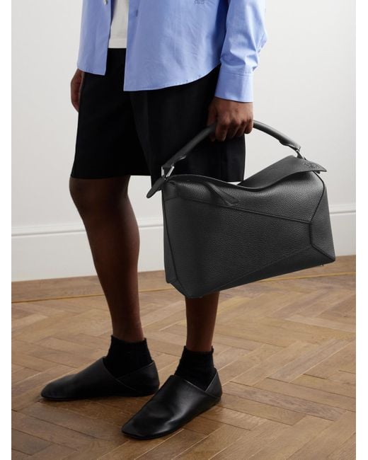 Loewe Black Puzzle Edge Large Full-grain Leather Messenger Bag for men