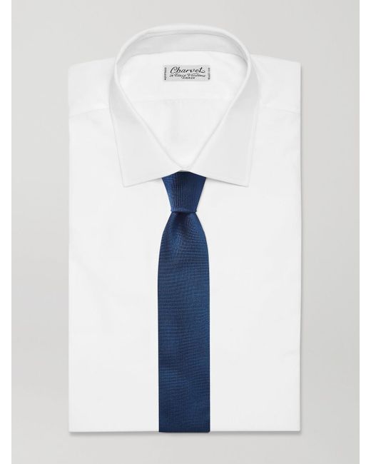 Charvet Krawatte aus Seiden-Jacquard in Blue für Herren