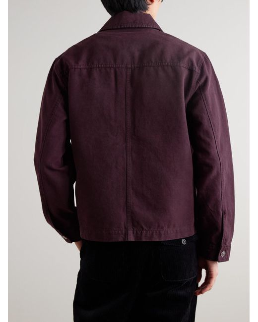 Mr P. Purple Organic Cotton-Canvas Chore Jacket for men