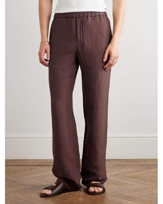 Loro Piana Purple Maryln Straight-Leg Linen And Silk-Blend Trousers for men