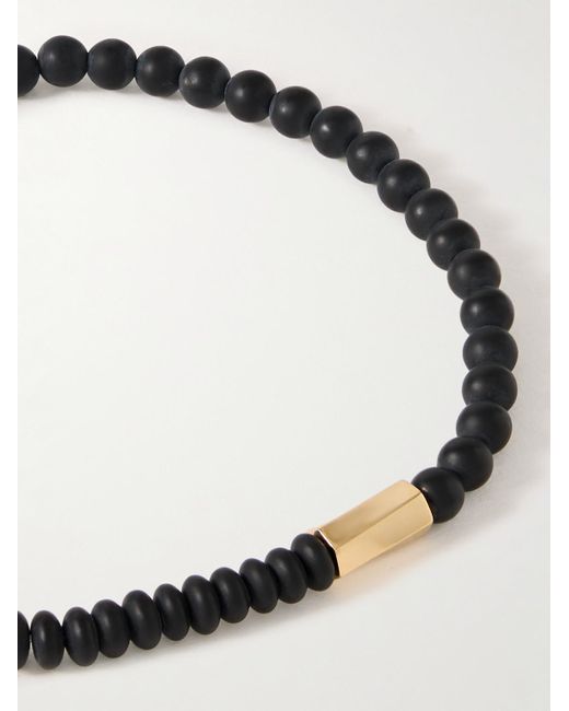 Luis Morais Black Gold And Onyx Beaded Bracelet for men