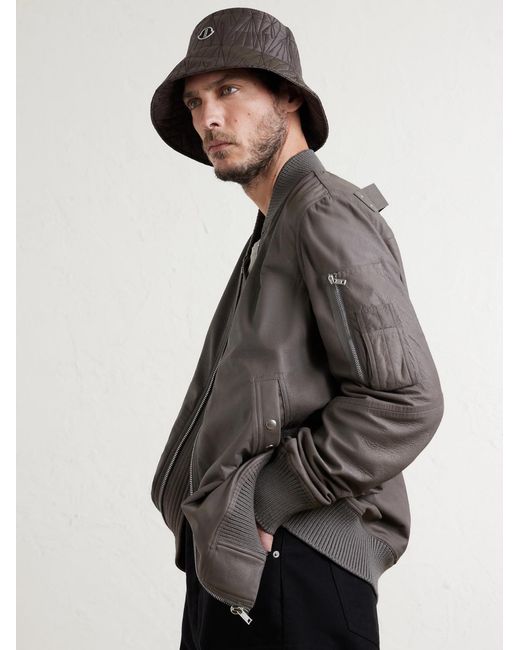 Rick Owens Brown Moncler Logo-appliquéd Padded Quilted Shell Bucket Hat for men