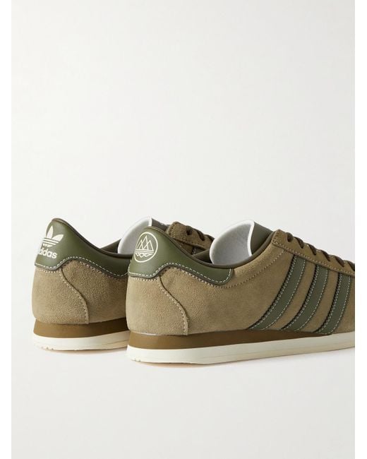 Adidas Originals Green Moston Super Spzl Leather-trimmed Suede Sneakers for men