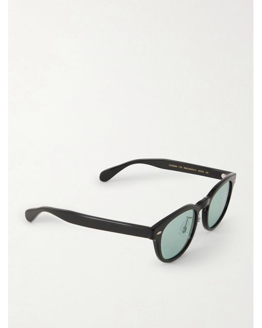 Oliver Peoples Black Sheldrake-F Round-Frame Acetate Sunglasses for men