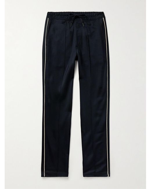 Tom Ford Blue Straight-Leg Piped Tech-Jersey Track Pants for men