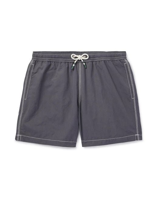 Hartford Gray Straight-Leg Mid-Length Swim Shorts for men