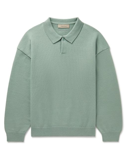Fear Of God Green Oversized Knitted Polo Sweater for men