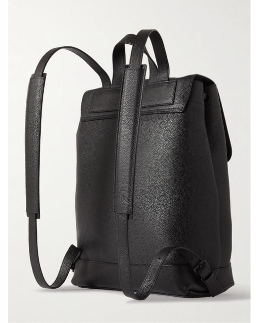 Saint Laurent Black Full-grain Leather Backpack for men