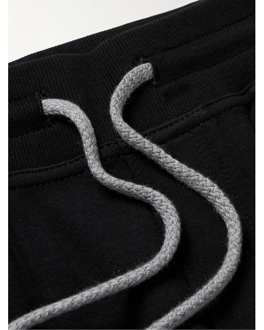 Brunello Cucinelli Black Straight-leg Cotton-blend Jersey Drawstring Shorts for men