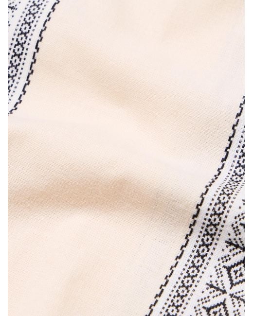 Portuguese Flannel Natural Melissa Convertible-Collar Striped Cotton-Jacquard Shirt for men