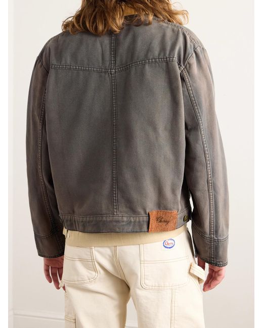 CHERRY LA Brown Mechanic Corduroy-trimmed Cotton-canvas Jacket for men