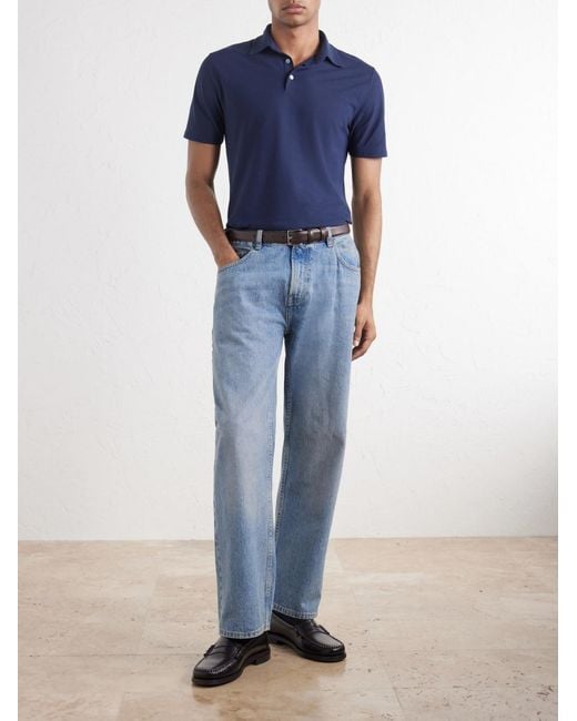 Slowear Blue Zanone Icecotton Polo Shirt for men