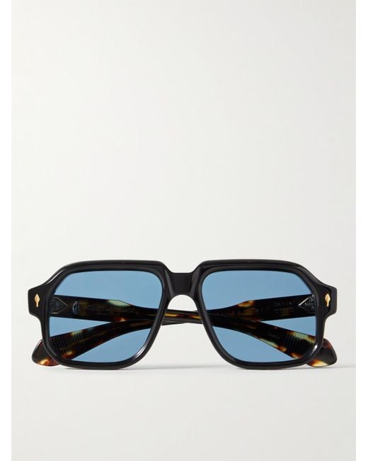 Jacques Marie Mage Blue Challenger Square-frame Tortoiseshell Acetate Sunglasses for men