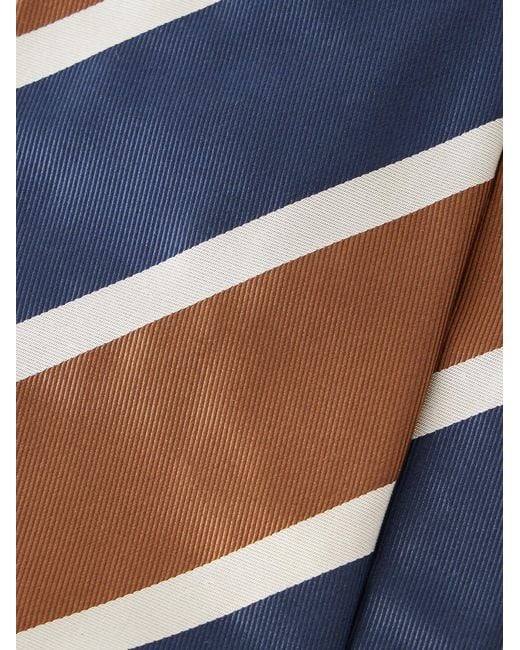 Dunhill White 9.5cm Striped Silk Tie for men