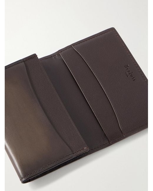 Berluti Brown Imbuia Gaspard Venezia Leather Cardholder for men