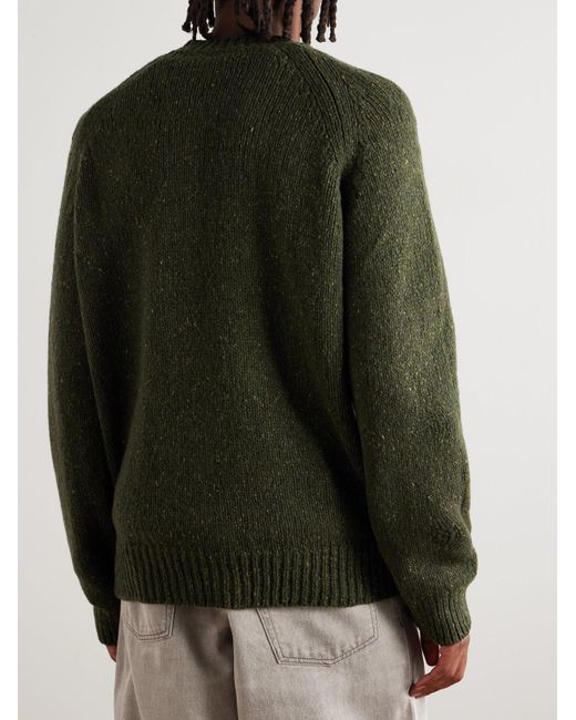 A.P.C. Green Harris Flecked Merino Wool Sweater for men