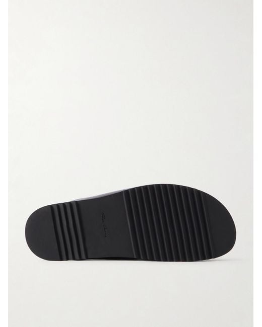 Rick Owens White Granola Leather Mules for men