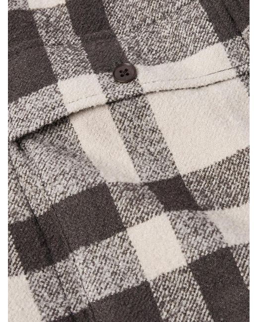 Kaptain Sunshine Gray Mill Checked Woven Overshirt for men