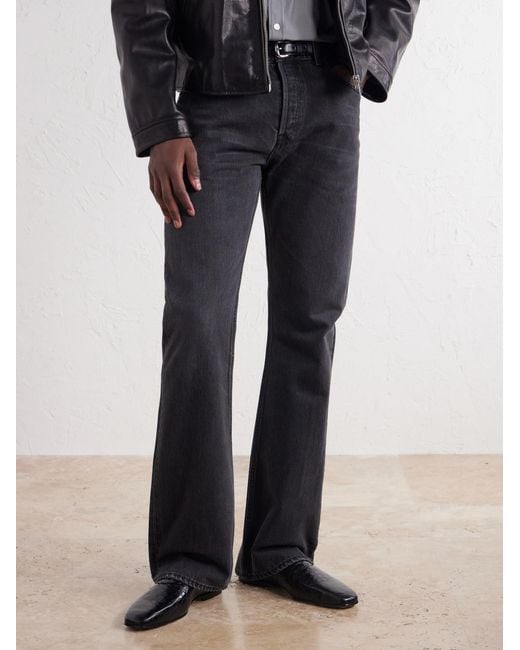 Totême Black Soft Croc-Effect Leather Loafers for men