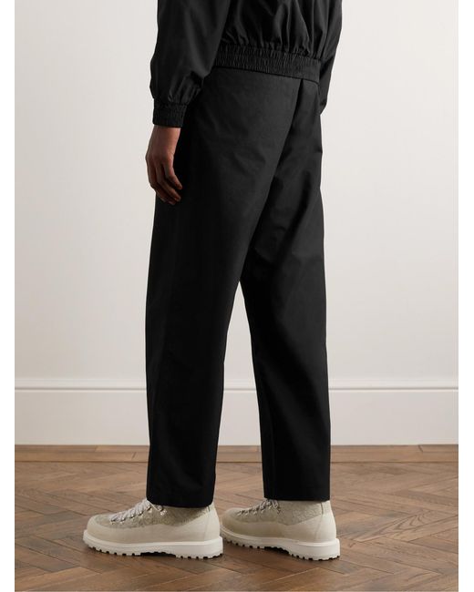 Adish Black Straight-Leg Logo-Appliquéd Cotton-Blend Ripstop Trousers for men