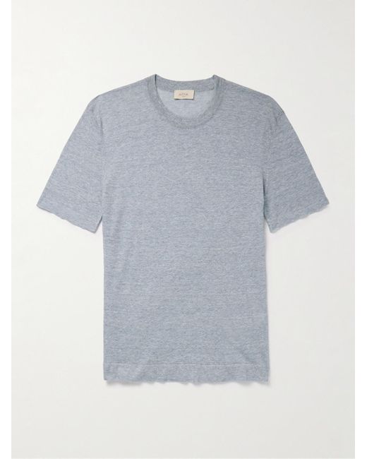 T-shirt in jersey di misto lino e cotone di Altea in Blue da Uomo