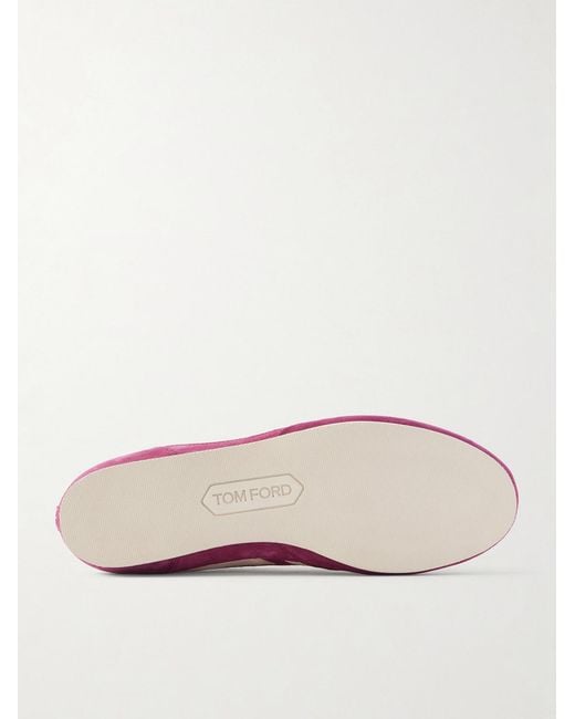 Tom Ford Purple Brook Perforated Suede Sneakers for men