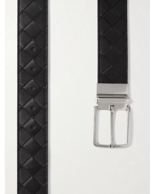 Bottega Veneta Black 4cm Reversible Intrecciato Leather Belt for men