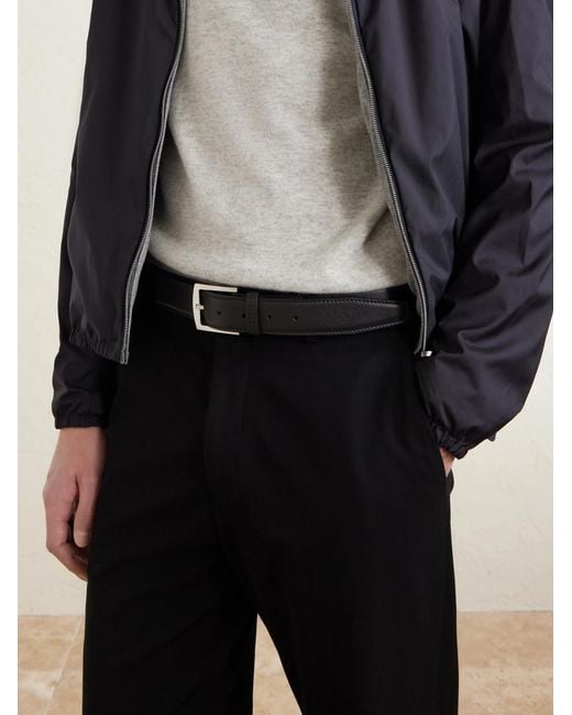 Kiton Black 3.5Cm Leather Belt for men