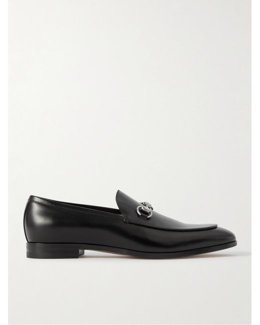 Gucci Black Horsebit Leather Loafers for men