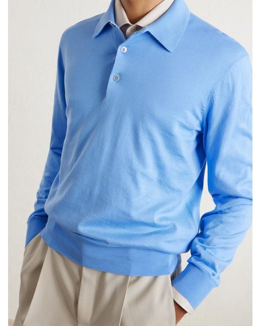 Tom Ford Blue Cotton Polo Shirt for men