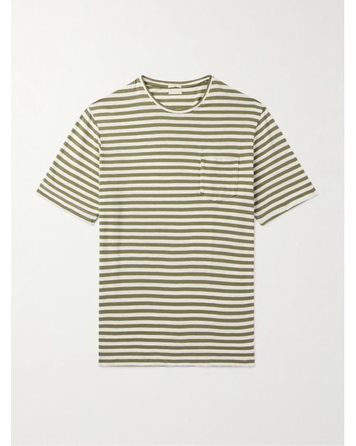 Massimo Alba White Panarea Striped Cotton And Linen-blend T-shirt for men