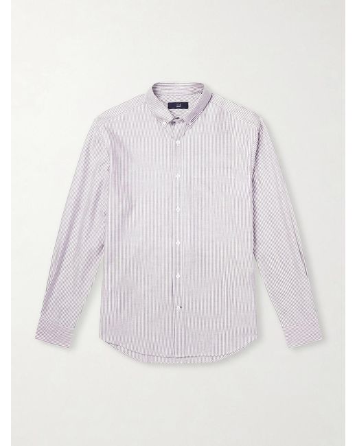 Dunhill White Striped Cotton And Cashmere-Blend Shirt for men