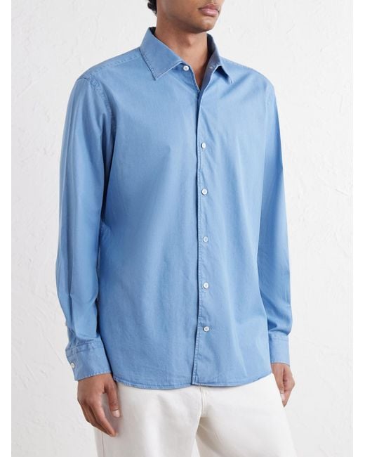 Zegna Blue Denim Shirt for men