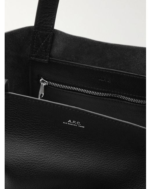 A.P.C. Black Cabas Maiko Logo-print Leather Tote Bag for men