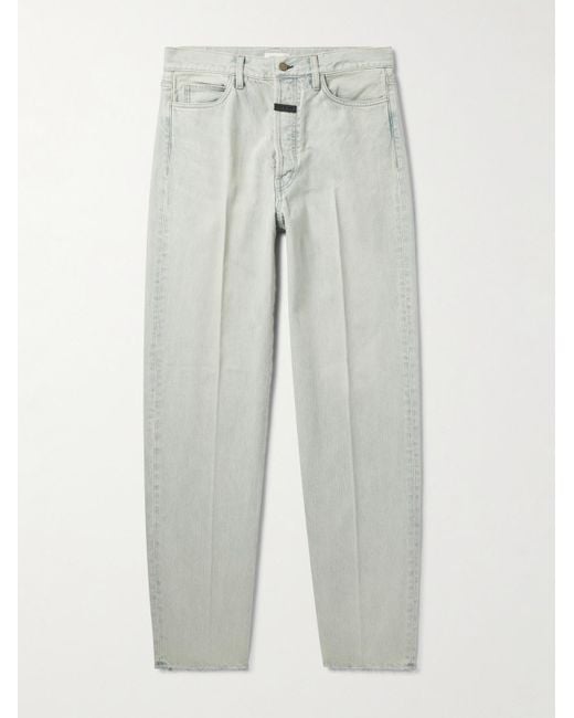 Jeans A Gamba Dritta Sfrangiati di Fear Of God in White da Uomo
