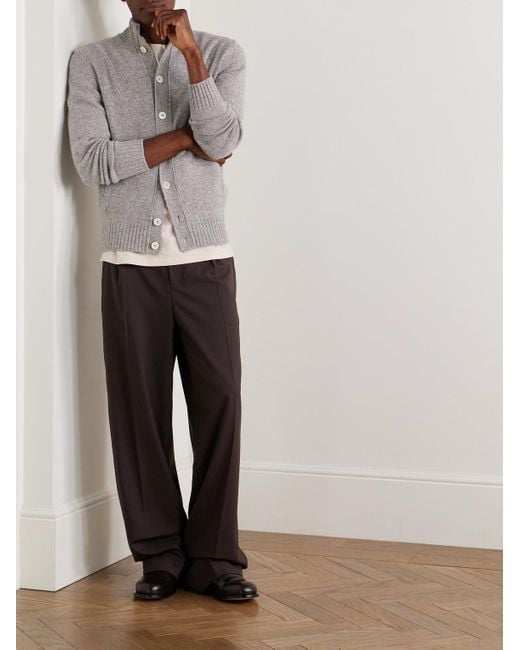 Slowear Gray Incotex Zanone Slim-Fit Virgin Wool Cardigan for men