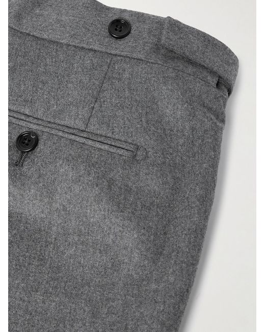 Tom Ford Gray Dyllan Straight-Leg Wool-Flannel Suit Trousers for men