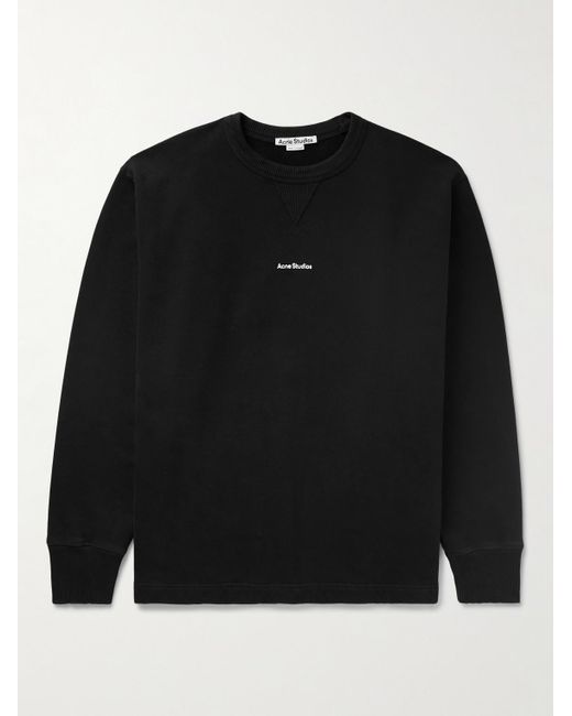 Acne Black Stamp Logo-print Cotton-jersey Sweatshirt for men