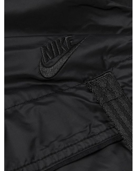 Nike Black Tech Logo-embroidered Micro-ripstop Jacket for men