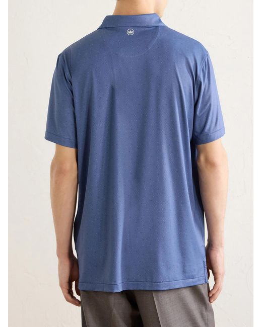 Peter Millar Blue Tenuto Printed Stretch-jersey Polo Shirt for men