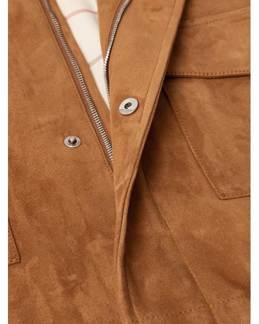 Loro Piana Brown Suede Field Jacket for men