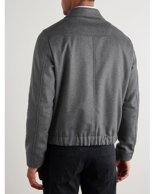 Slowear Gray Incotex Montedoro Brushed Wool-Blend Bomber Jacket for men