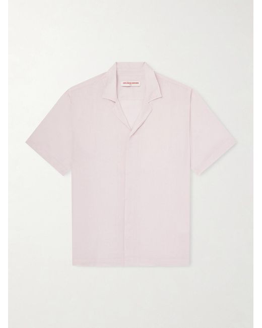 Orlebar Brown Pink Maitan Ii Camp-collar Linen Shirt for men