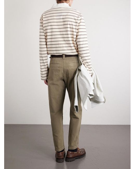 A.P.C. Natural Ville Cropped Straight-leg Cotton-gabardine Chinos for men
