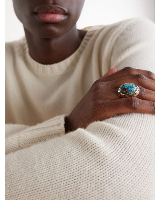 Jacques Marie Mage Blue Bo-Jo-Ring Sterling, 18-Karat And Apache Ring for men