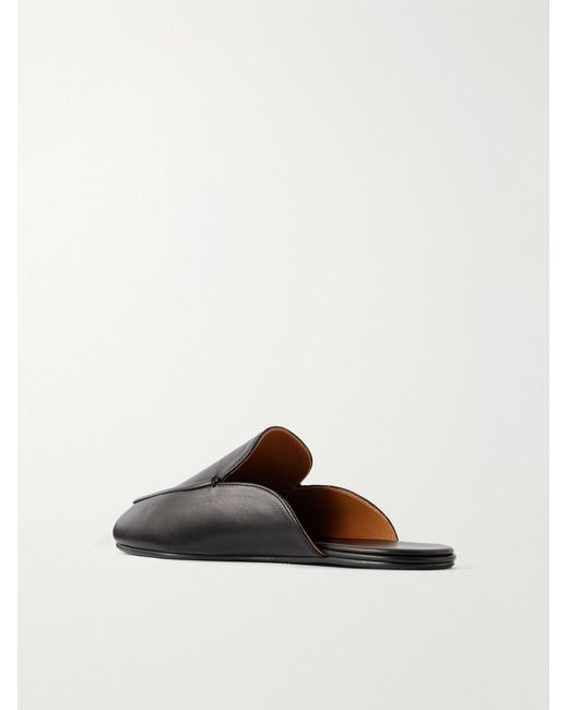 Auralee White Leather Slippers for men
